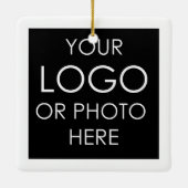 Ornement En Céramique Personalized Business Custom Square Logo Christmas (Dos)
