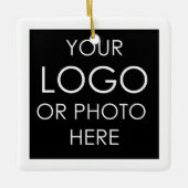 Ornement En Céramique Personalized Business Custom Square Logo Christmas (Devant)