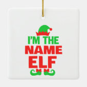 Ornement En Céramique Personalized Christmas Elf (Dos)