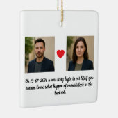 Ornement En Céramique Personalized Couple & Family Ornament (Droite)