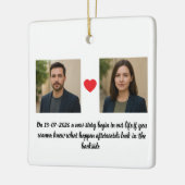 Ornement En Céramique Personalized Couple & Family Ornament (Gauche)