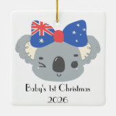 Ornement En Céramique Personalized Cute Koala Baby's 1st Christmas (Dos)