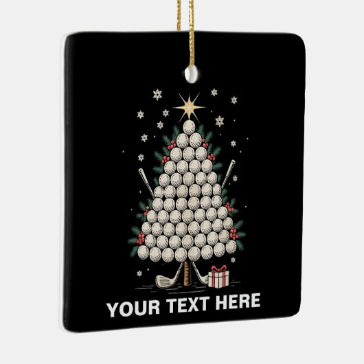 Ornement En Céramique Personalized Golf Christmas Tree Equipment Family (Droite)