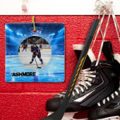 Ornement En Céramique Personalized Hockey Photo