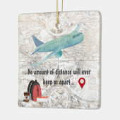 Ornement En Céramique Personalized Long Distance Love Couples Christmas (Gauche)
