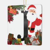 Ornement En Céramique Personalized Ornament with Letter (Gauche)