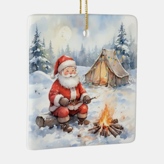 Ornement En Céramique Personalized Santa Winter Camping Christmas (Droite)