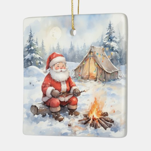 Ornement En Céramique Personalized Santa Winter Camping Christmas (Gauche)