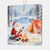 Ornement En Céramique Personalized Santa Winter Camping Christmas (Gauche)