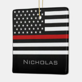 Ornement En Céramique Personalized Thin Red Line Flag (Gauche)