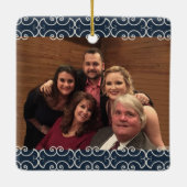 Ornement En Céramique Personnalisable 2 rouleaux Bleu Bleu Bleu Bleu Ble (Dos)