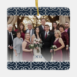 Ornement En Céramique Personnalisable 2 rouleaux Bleu Bleu Bleu Bleu Ble