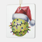 Ornement En Céramique Personnalisé Cute Père Noël Favori Pickleball (Gauche)
