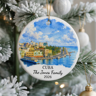 Ornement en céramique personnalisé de Cuba, Caraïb