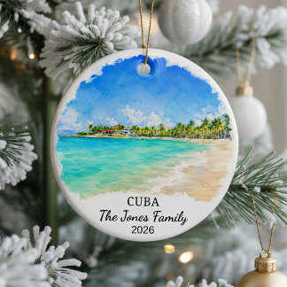 Ornement en céramique personnalisé de Cuba, Caraïb