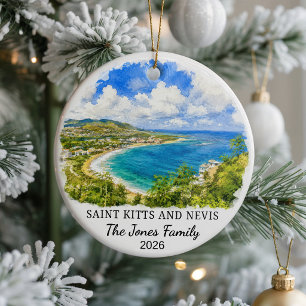 Ornement en céramique personnalisé de Saint-Kitts-