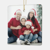 Ornement En Céramique Personnalisé Double face Famille Deux photos Noël (Gauche)
