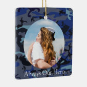 Ornement En Céramique Personnalisé Toujours Mon Héros Camouflage de mari (Droite)