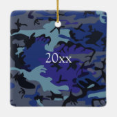 Ornement En Céramique Personnalisé Toujours Mon Héros Camouflage de mari (Dos)