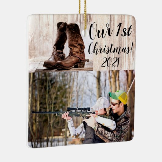 Ornement En Céramique Personnalisé XMAS Ornament bottes pays rustique no (Droite)