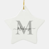 Ornement En Céramique Personnaliser Monogramme Nom initial étoile (Devant)