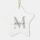 Ornement En Céramique Personnaliser Monogramme Nom initial étoile (Gauche)