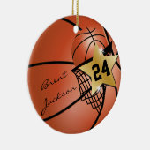 Ornement En Céramique Personnaliser Super ⭐ Star Player 🏀 Basketball (Droite)