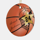 Ornement En Céramique Personnaliser Super ⭐ Star Player 🏀 Basketball (Gauche)