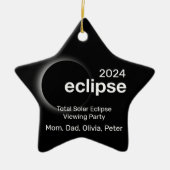 Ornement En Céramique Personnaliser Total Solar Eclipse 2024 (Devant)