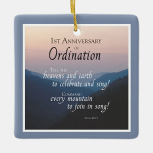Ornement En Céramique Personnalisez le ęr anniversaire de la
