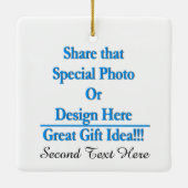 Ornement En Céramique Personnalisez l'image différente les deux texte (Dos)