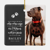 Ornement En Céramique Pet Memorial Simple Moderne Chic Poème Photo (Dos)