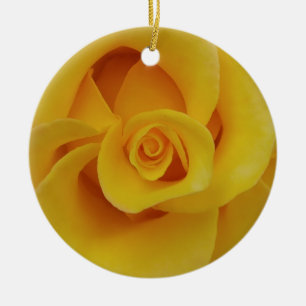 Ornement En Céramique Pétales de rose jaune romantiques