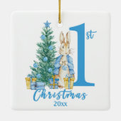 Ornement En Céramique Peter Rabbit 1er Noël bleu (Dos)