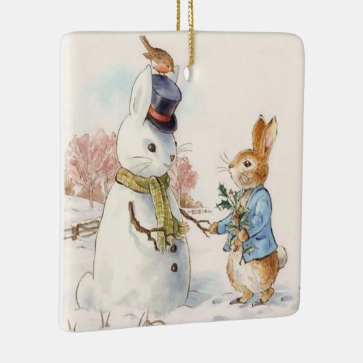 Ornement En Céramique Peter Rabbit and the Snowman by Beatrix Potter (Droite)