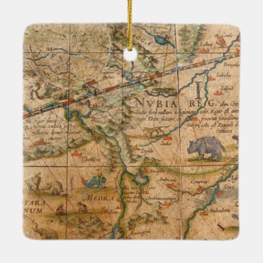 Ornement En Céramique Petit groupe de l'Afrique d'un globe (Dos)