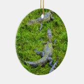 Ornement En Céramique Petit se dorer d'alligators (Droite)