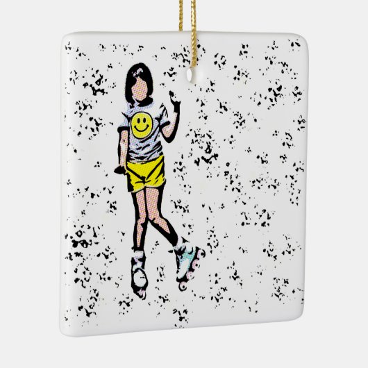 Ornement En Céramique Petite fille Rollerblader (Droite)