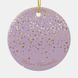 Ornement En Céramique Petite Golden Stars Ornament de Noël Lavande