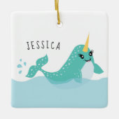 Ornement En Céramique Petites filles Narwhal (Devant)