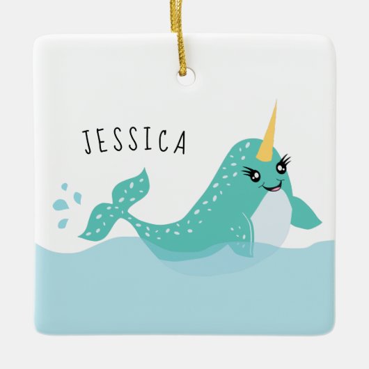 Ornement En Céramique Petites filles Narwhal (Devant)