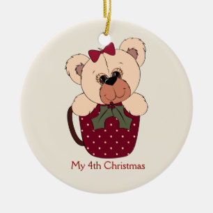Ornement En Céramique Petites filles Teddy Bear Ornament