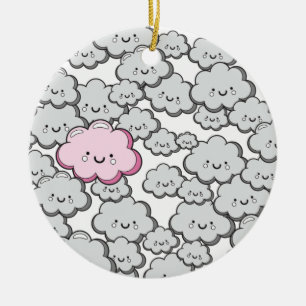 Ornement En Céramique Petits nuages gris