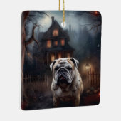 Ornement En Céramique Peur d'Halloween Bulldog (Droite)