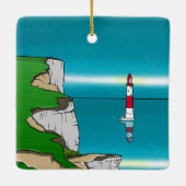 Ornement En Céramique Phare de Beachy Head et Cliff Top (Dos)