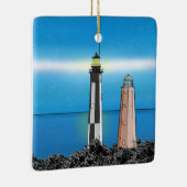 Ornement En Céramique Phare de Cape Henry la nuit (Droite)