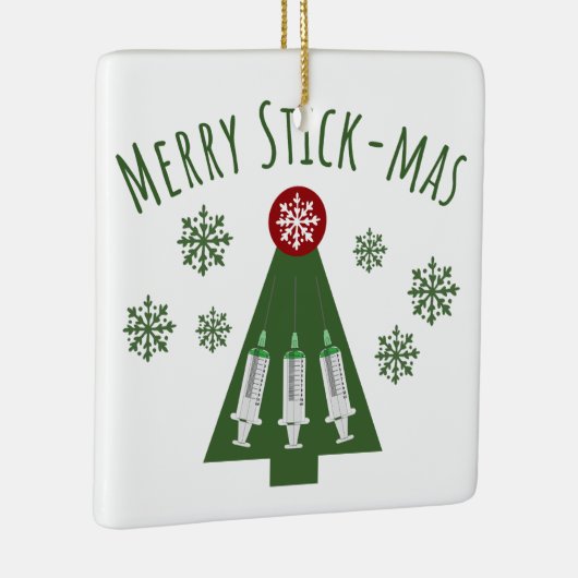 Ornement En Céramique Phlebotomiste mignon vert sapin de Noël (Droite)