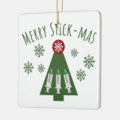 Ornement En Céramique Phlebotomiste mignon vert sapin de Noël (Gauche)