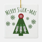 Ornement En Céramique Phlebotomiste mignon vert sapin de Noël (Dos)