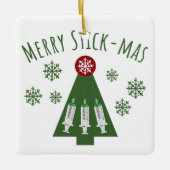 Ornement En Céramique Phlebotomiste mignon vert sapin de Noël (Devant)